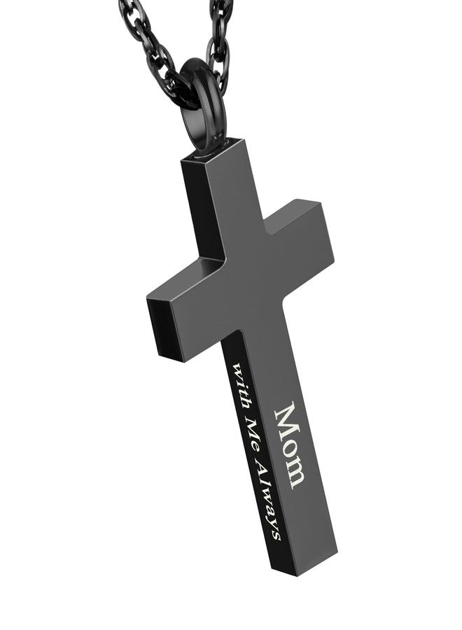 Dletay Cremation Cross Necklace for Ashes Stainless Steel Urn Pendant Ashes Holder Memorial Jewelry for Mom-With Me Always - Image 1